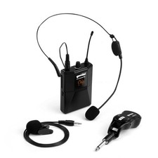 Wireless Dual Mic System Headset and Lavalier for Presentations and Events
