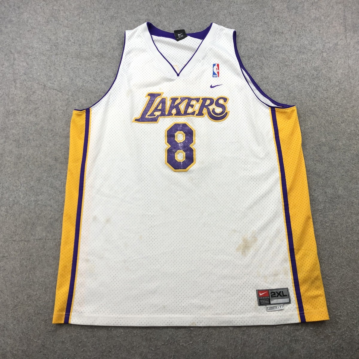 KOBE BRYANT 8 NBA バスケット　プリント白 パーカー XL Kobe Bryant #8 Los Angeles Lakers basketball Jersey Champion