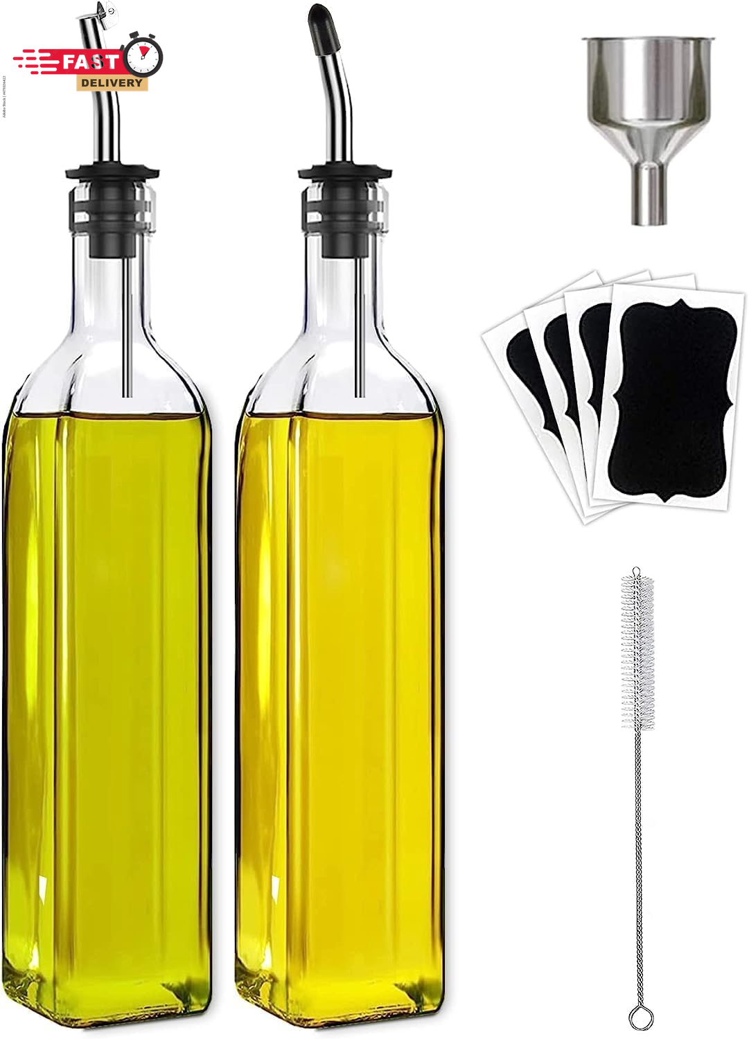 Olive Oil Dispenser Bottle, 2 Pcs Glass Olive Oil Dispenser and Vinegar Dispense