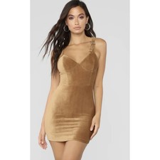 Fashion Nova Desert daze corduroy brown dress Sz. XS