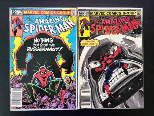 Amazing Spider-Man 229-230 Juggernaut Newsstand F/VF lot of 2