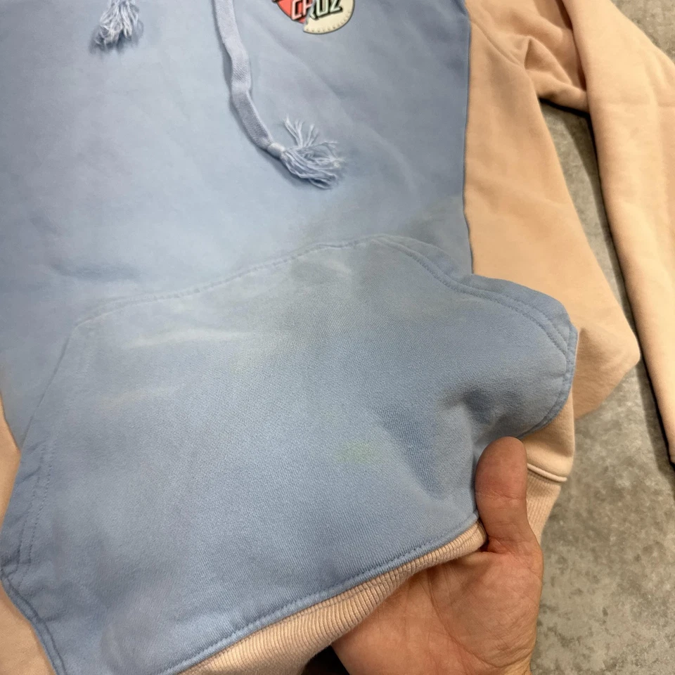 Sudadera con Capucha Santa Cruz Para Hombre Pequeña Azul Rosa Bloque de Color Gráfico Monopatín Foto 3 de 4