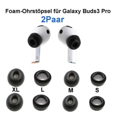 TOPETECH 2 Paar Foam Ohrstöpsel für Samsung Galaxy Buds 3 Pro Ersatz Silikon Eartips
