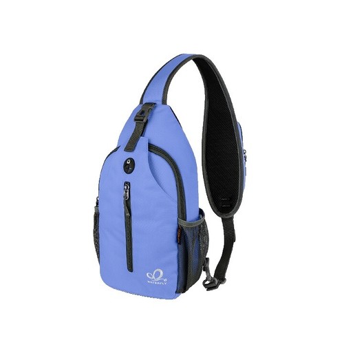New Mini Backpack Sling Travel Bag Crossbody Blue floral Canvas Black Dress 9\