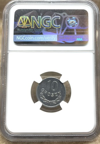 Poland 1968 MW 10 Groszy NGC MS 65 Aluminum - Picture 4 of 4