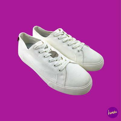 Levi s Herren Deacon Schnürschuhe Canvas Sneaker, Ortholite Einlegesohlen, Off White, UK 10