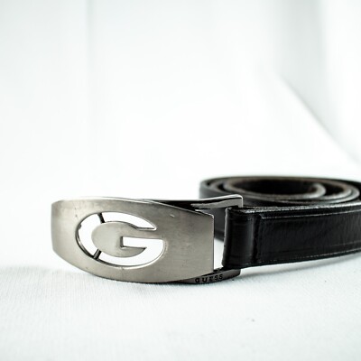 GUESS Black Genuine Leather Women Vintage Belt Size S M | eBay