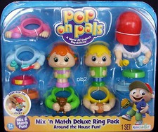 pop on pals MIX'N MATCH DELUXE RING PACK - AROUND THE HOUSE 2yrs new/sealed