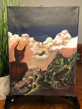 12x16 original hand-painted acrylic painting on canvas “The Question”