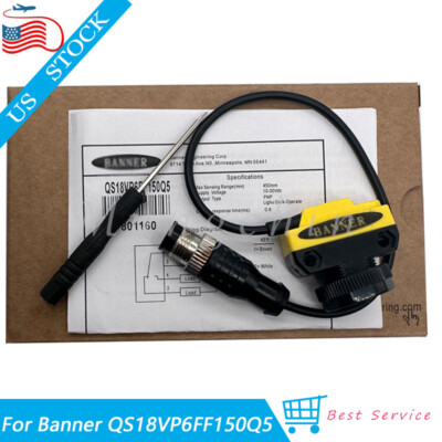 For Banner QS18VP6FF150Q5 PNP 10-30VDC All Purpose Photoelectric Sensor Switch