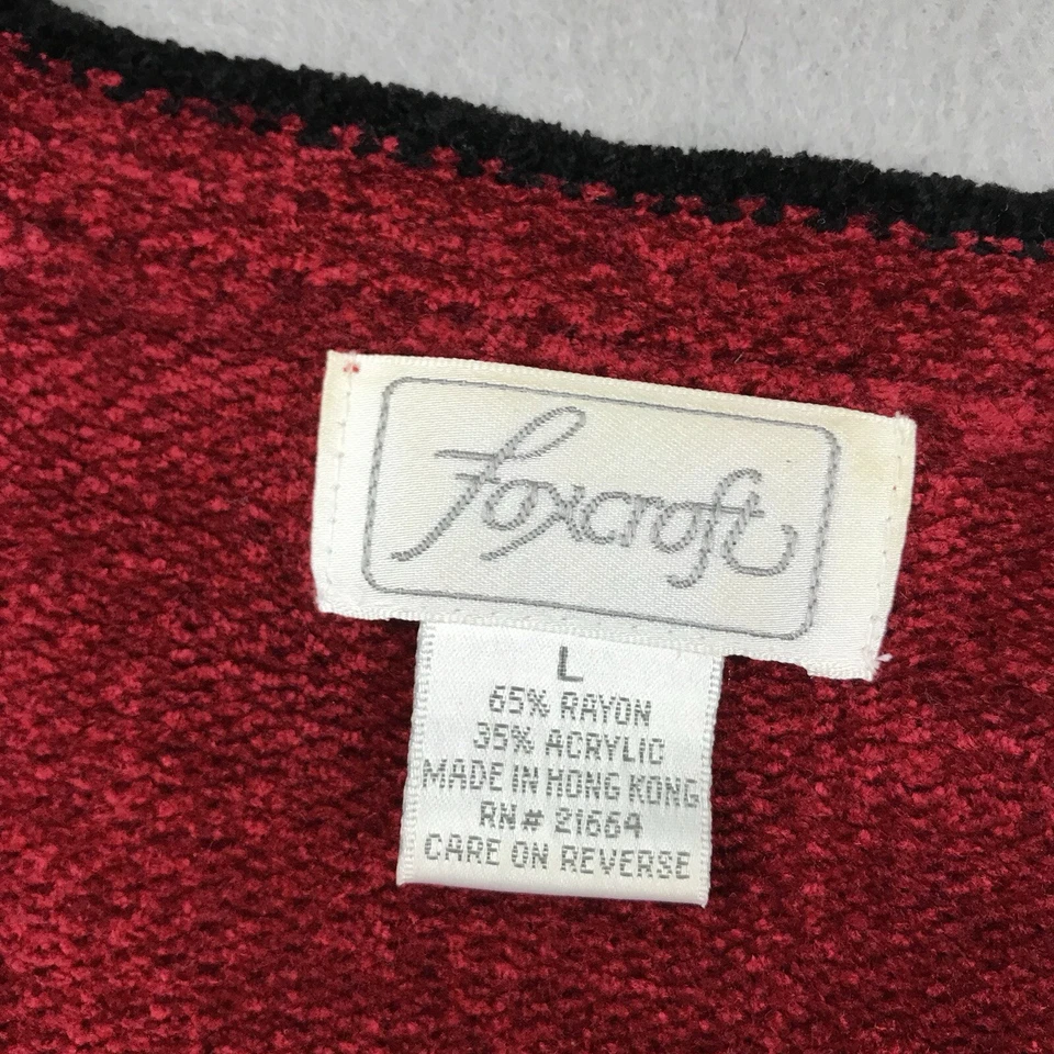 VTG Foxcroft Sweater Womens Large Red V Neck Button Up Lightweight Cardigan - Image 2 of 4