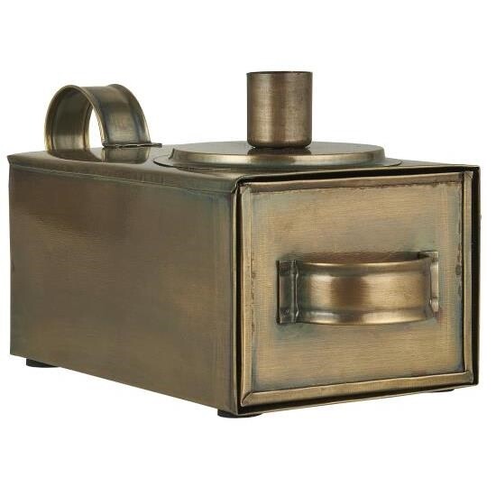 Kerzenhalter Mit Box FüR Kerzen Gold Mittel Metall Vintage Ib Laursen-image