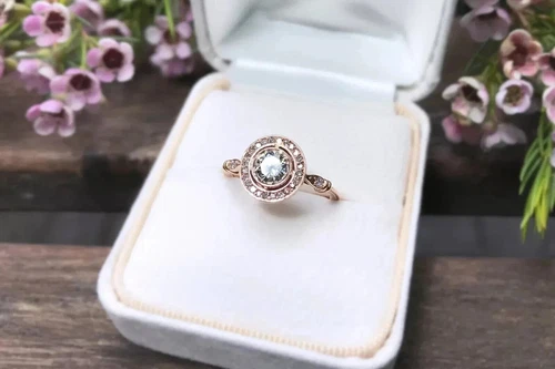 2Ct Art Deco Style Lab-Created Diamond Vintage 14K Rose Gold FN Engagement Ring