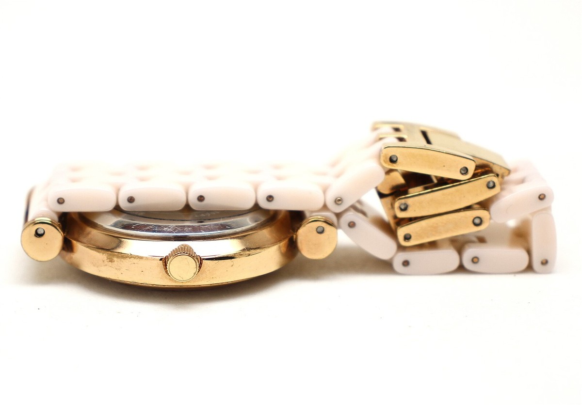 Anne Klein New York 12/2316 Ceramic Bracelet Rose Gold Watch Pre-Owned Anne Klein Rose Gold-Tone Ceramic Watch & Bangle  main image 2