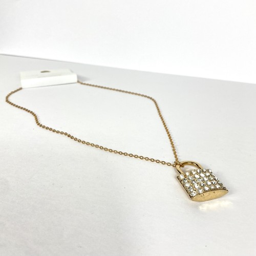 NEW LOOK Gold Sparkly Diamanté Gem Padlock Necklace | Party Unique Gift Summer - Picture 11 of 15