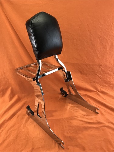 HARLEY-DAVIDSON GENUINE DETACHABLE BACKREST W LUGGAGE RACK & SKULL BACKPLATE