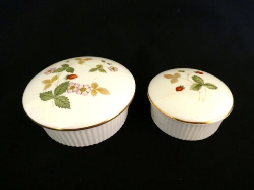 Two Wedgwood Wild Strawberry Lidded Trinket Dishes 70mm + 95mm dia Exc. Cond. - 第 1/11 張圖片
