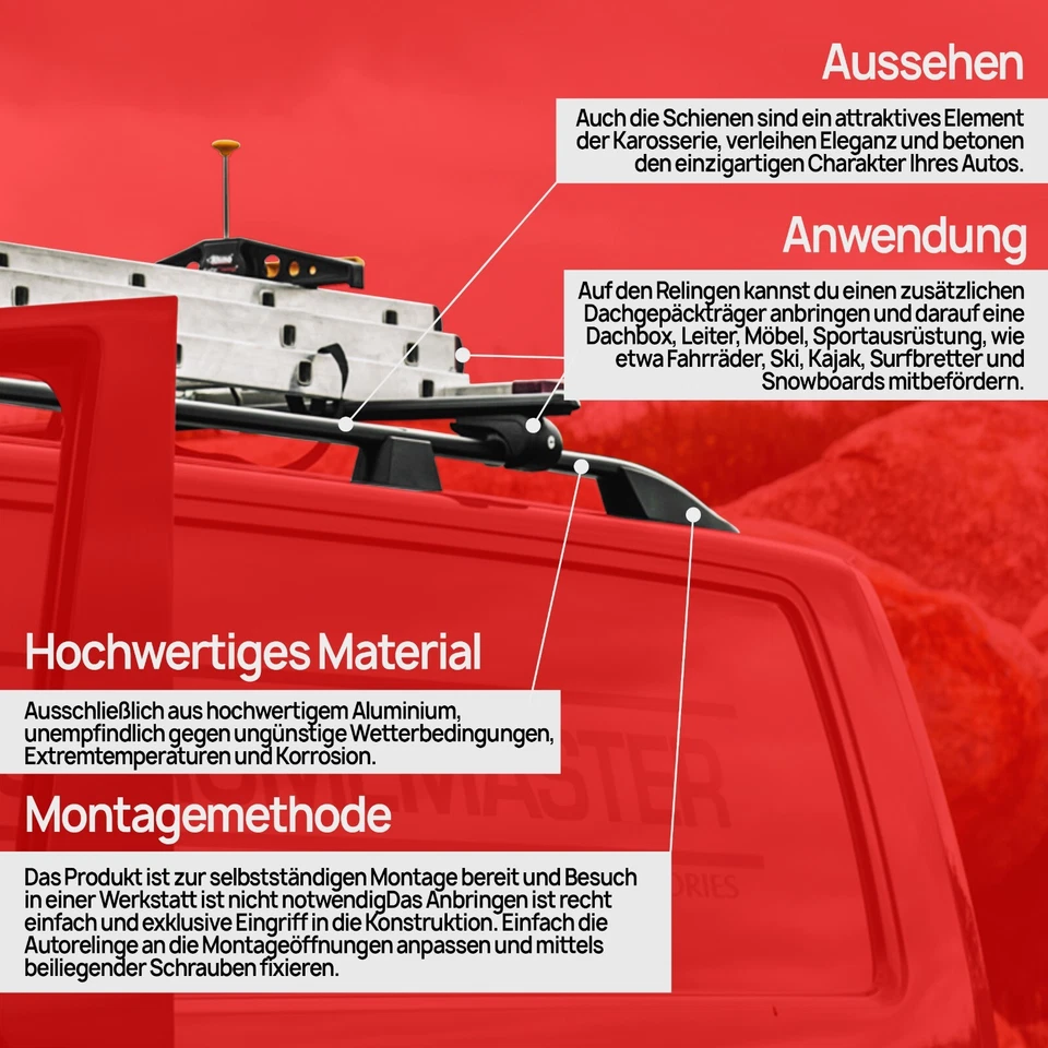 für MITSUBISHI L200 2015+ TRAGSCHIENEN SEITENSTÜTZEN DACHTRÄGER   — 第 3/4 张图片