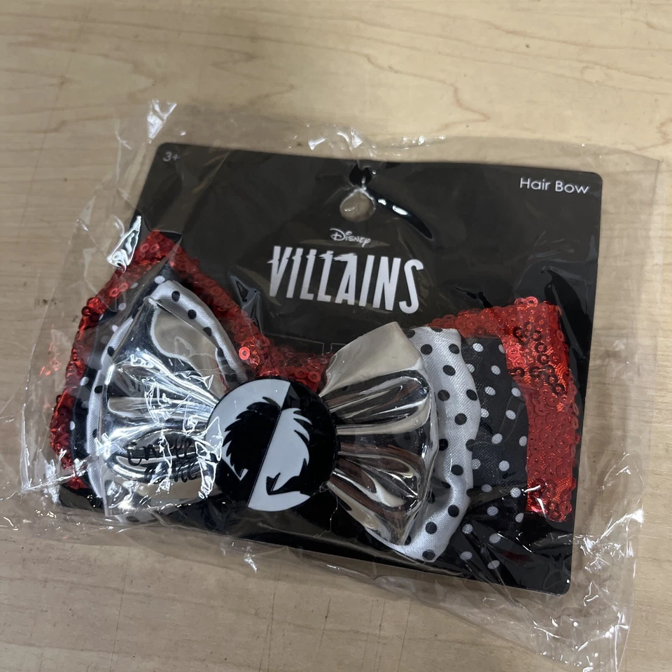 Disney Villanos Cruella De Vil 101 Dalmations Pelo Moño Disfraz Juegos con disfraces Nuevo Diablo Foto 4 de 4