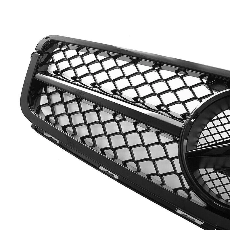 Gloss Black Grille w/Star Grill For Mercedes Benz 2008-14 W204 C-Class C300 C350 Foto 4 de 4