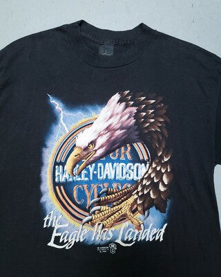 80s 3D EMBLEM EAGLE ビンテージTシャツ Vtg 80s Harley Davidson 3D EMBLEM Eagle Has Landed