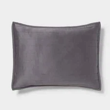 2-Pack Room Essentials - Standard Polyester Satin Sham Gray