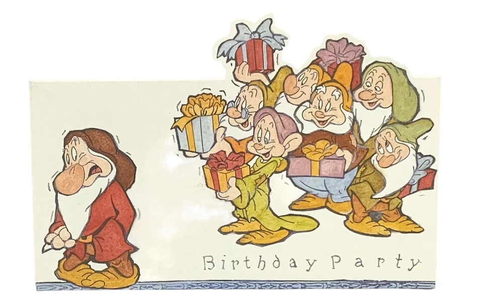 Винтажный Disney 7 карлик приглашение на день рождения 6 «X 8» лот - 12 конверт редкая - Изображение 2 из 4
