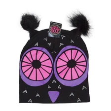 TOOFAST BLACK OWL BEANIE 