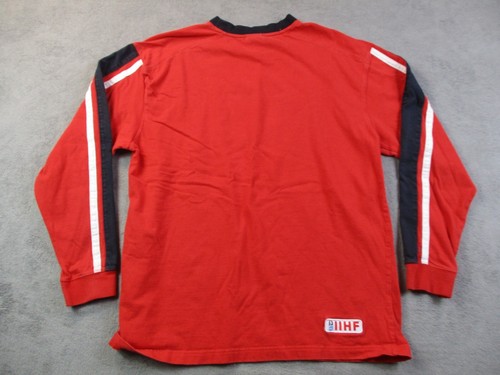 Vintage Nike Canada Hockey Sweatshirt Mens Medium RED Crew Neck Sweater Pullover - 第 9/15 張圖片