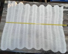 Hand Crocheted Baby Blanket Approx 32 x 39 , Soft White, Free Shipping W/ BIN.