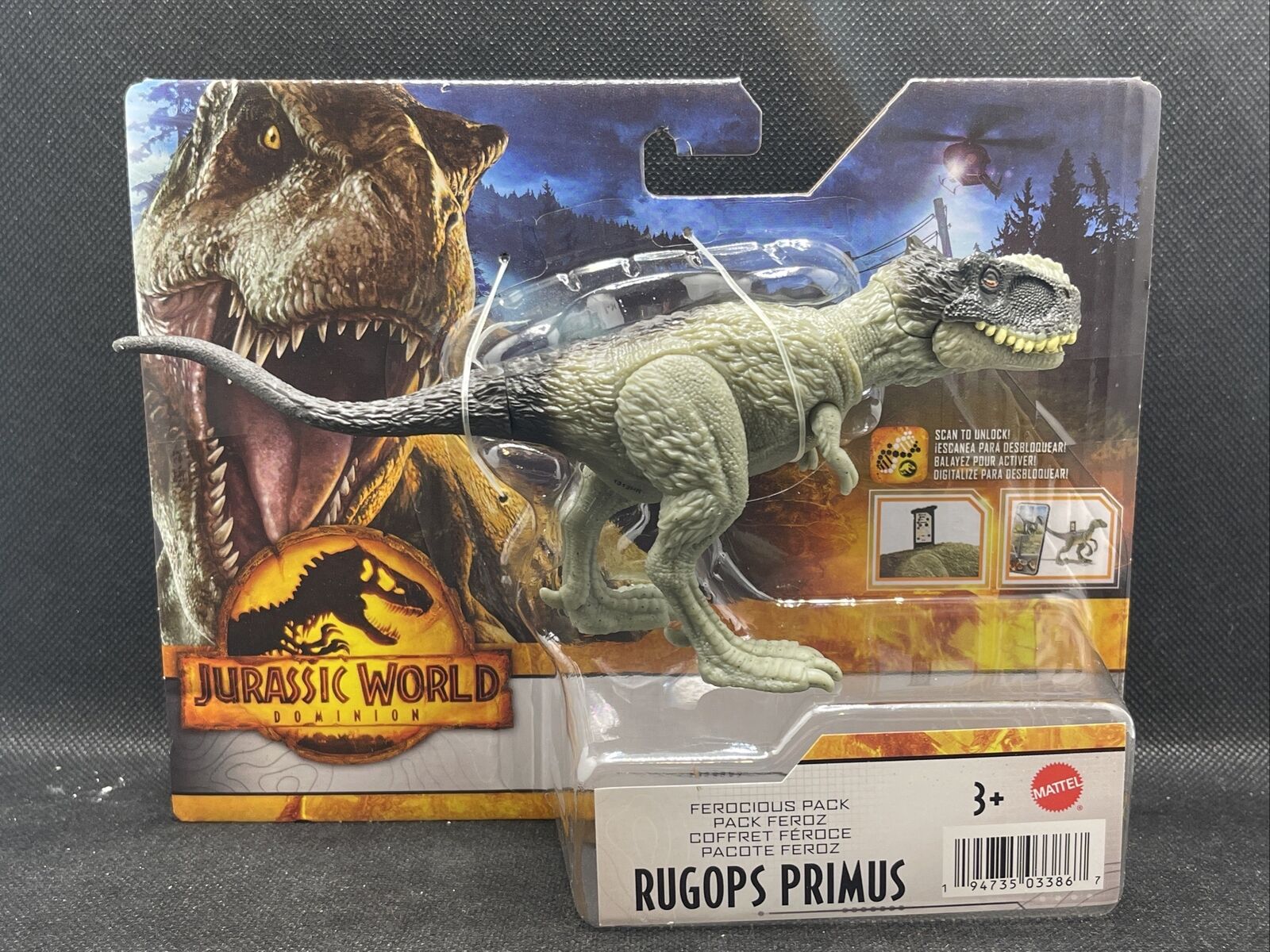Mattel Jurassic World Dominion Ferocious Pack Rugops Primus Dinosaur Figure New