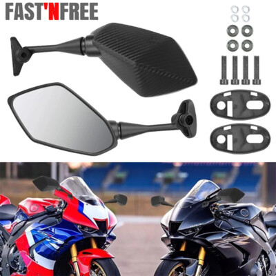 1 Paar Spiegel Für Honda CBR 600 F CBR 900 RR VTR 1000 SP1 SP2 Schwarz E-geprüft