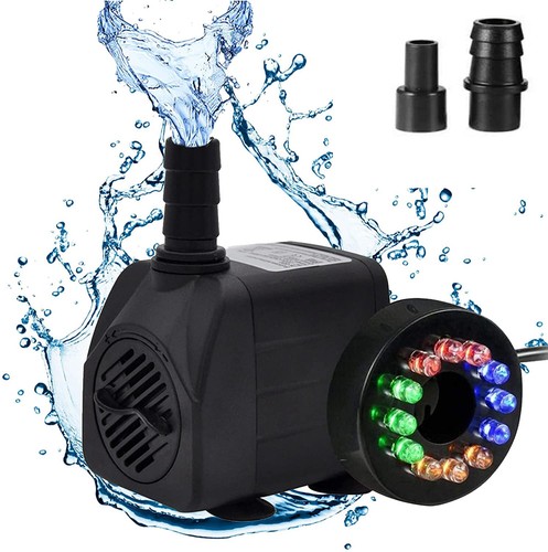 LED Teichpumpe Springbrunnen Wasserspielpumpe Elektrisch Beleuchtung Teiche Pump - Bild 13 von 21