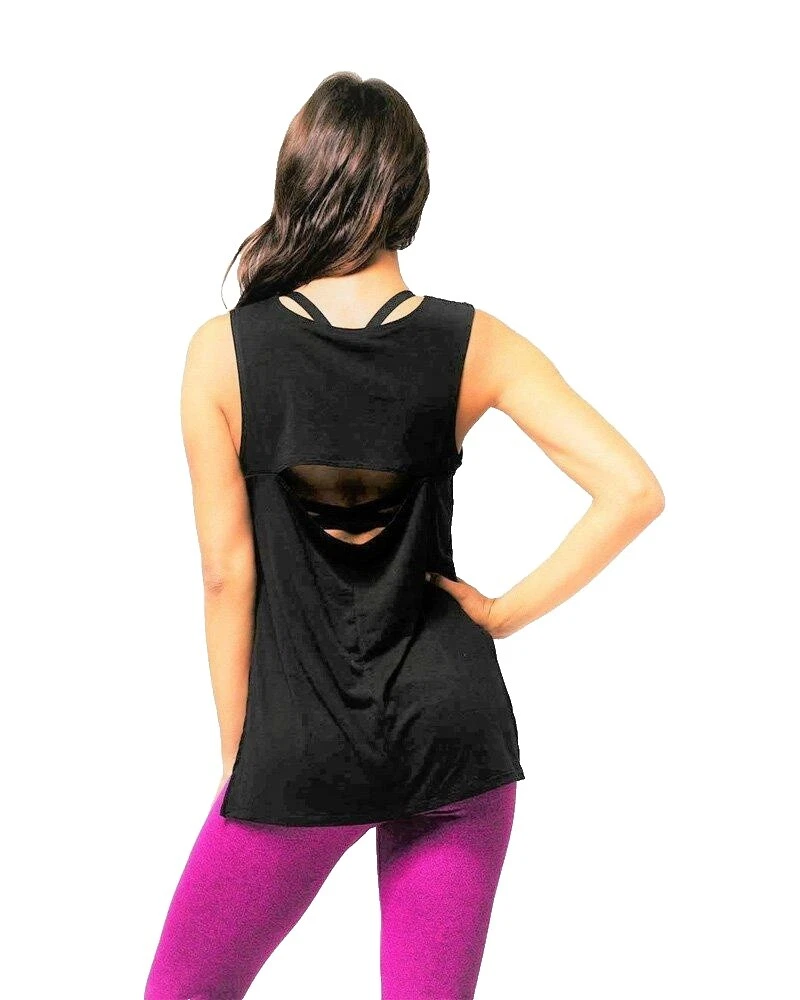 Onzie Negro Poliéster Activewear Tops para mujer