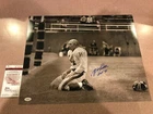 YA TITTLE AUTOGRAPH SIGNED NEW YORK GIANTS BLOODY 16x20 PHOTO W/"HOF 71"