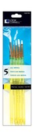 Loew Cornell 5-piece All Media Brush Set White Nylon Round 3 5 Liner 10/0 Flat 4 Loew Cornell 5-piece All Media Brush Set White Nylon Round 3 5 Liner 10/0 Flat 4