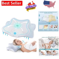 Ergonomic Memory Foam Neck Support Pillow - Breathable, Machine Washable