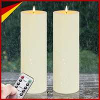 Led-Kerzen Flammenlos Wasserdicht Mit Fernbedienung Timer 10X30Cm 2 StüCk