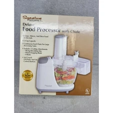 Signature Gourmet Deluxe Food Processor with Chute 3 Cup Capacity White Kitchen