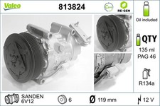 Kompressor Klimaanlage VALEO RE-GEN - AT 813824 für 307 CITROËN PEUGEOT 12V 3A