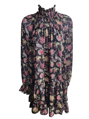 Cinq à Sept Black Daija Paisley Print Long Sleeve Dress Size 6