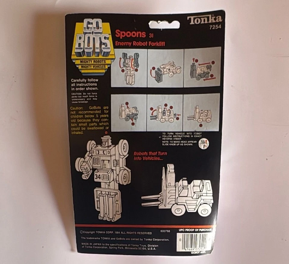 Tonka GoBots 勺子 31 敌人机器人叉车 1984 年密封原卡 — 第 4/4 张图片