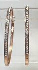 Rose Gold Tone Rhinestone Hoop Earrings 13.9g — photo 1