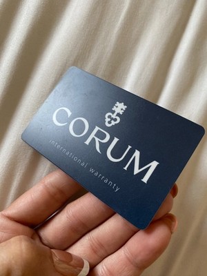 Rare CORUM Open & Blank International Watch Warranty Card Genuine