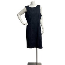 NEW J Crew Sleeveless Stretch Denim Sheath Dress NWT Sz 12 Dark Wash