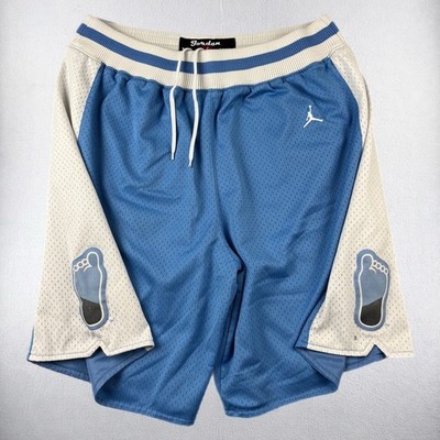 Jordan Basketball Shorts Mens Medium Blue UNC North Carolina Tar Heels Mesh 82
