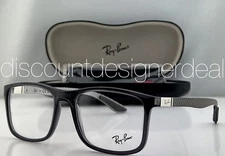 Ray-Ban Square Eyeglasses Gray Transparent Carbon Clear Demo Lens RB8908 8061 55