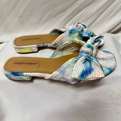 Comfortview Women's Wide Width the Blanche Mule 7M Pastel Tie-Dye
