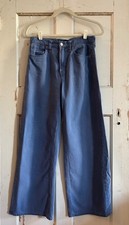 GAP Denim High Rise Wide Leg Jeans - Size 27R - Custom Dyed Dusty Blue