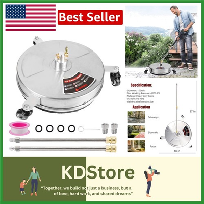#ad 15quot; Professional Stainless Steel Surface Cleaner Attachment for Pressure Washers $131.39